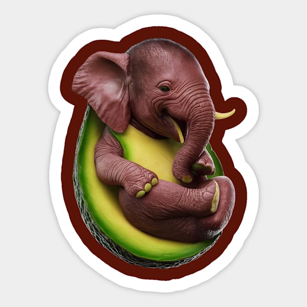 Avocado Elephant Baby Sticker by animegirlnft